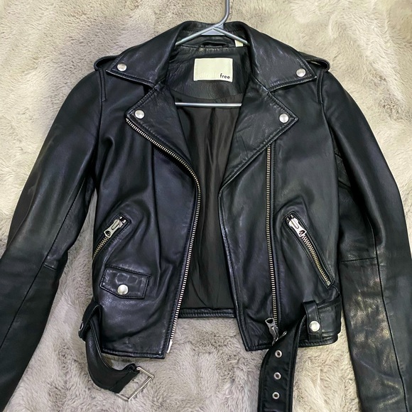 Aritzia Wilfred Free Lennon Leather Jacket (XXS) - Picture 2 of 5